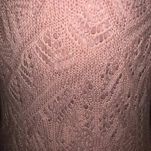 Freshman 1996 Blush Pink Knit Crochet Fit and Flare Midi Cottagecore Dress M Size M