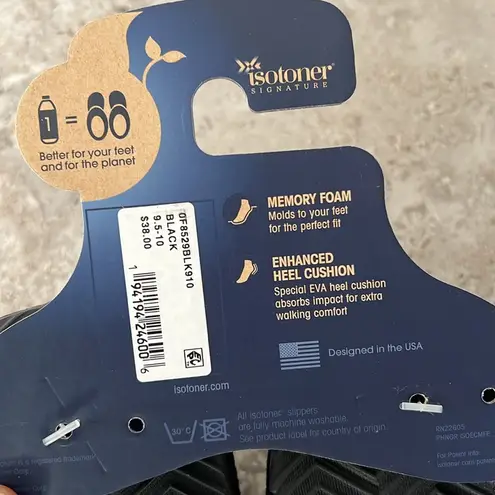 Isotoner BLACK Sherpasoft Rory Clog Slippers, Size XL 9.5-10 New w/Tag