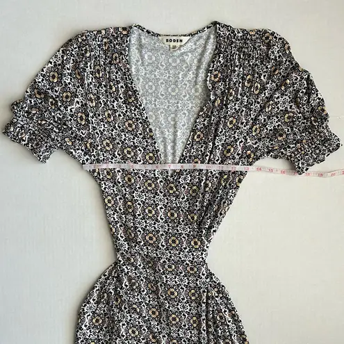 Boden Dress Women's Black Opulent Pome Ruffle Wrap Jersey Mini 4R Size undefined