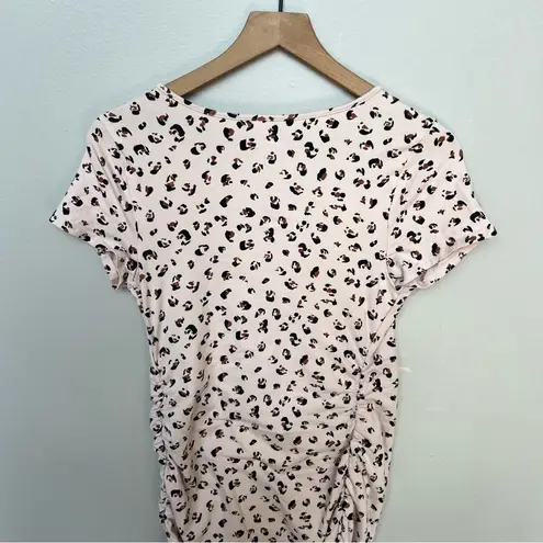 Isabel Maternity Cheetah Leopard Print Ruched Midi T