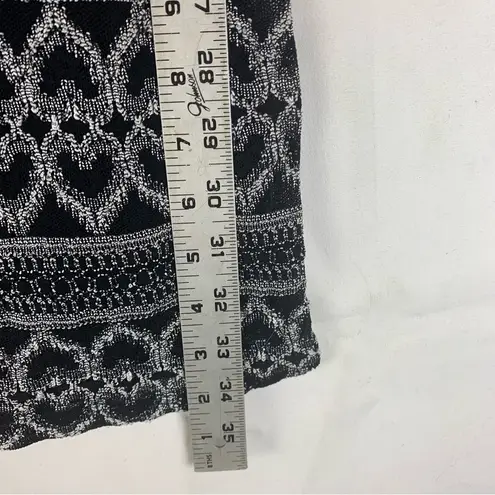 Hugo Buscati size small knit heart Black white vintage mini dress off shoulder y