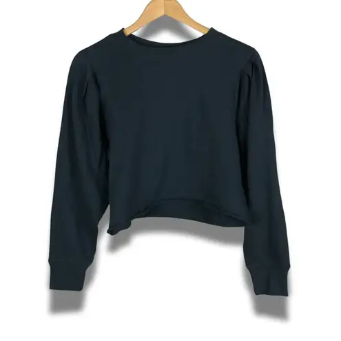 CIRCUS NY Blouson Sleeve Terry Black Sweatshirt NWT MEDIUM