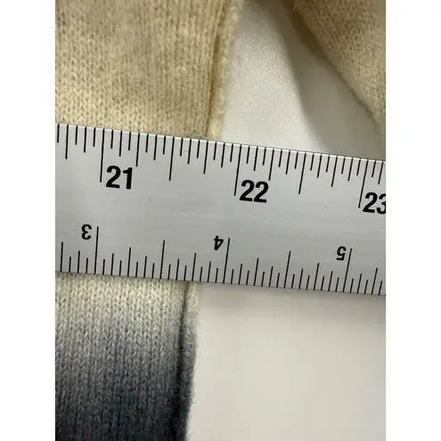 Skull Cashmere Women's Skull Print Ombre Sweater Size L Cream Black Long Sleeve