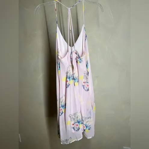Peach Love California Blush Floral Tiger Dress/ Spaghetti Strap/SZ: Small/flowy