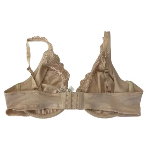 Natori Feathers Underwire ConCream Bra Embroidery Unlined Size 36 DD 36DD 36E