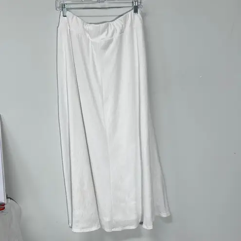 Cato  White Maxi Skirt Tie Front Lined Flowy Office Siren Business Feminine 14/16