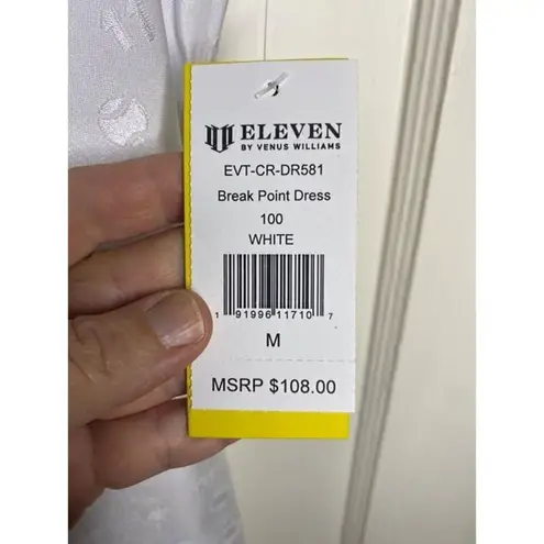 Eleven By Venus Williams Break Point Dress White M sleeveless tennis ball emboss Size M