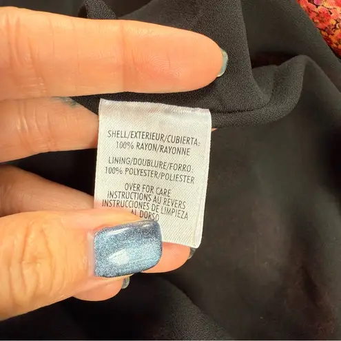 Vintage 90s Petite Sophisticate Floral Milkmaid Babydoll Dress Size 12 Red