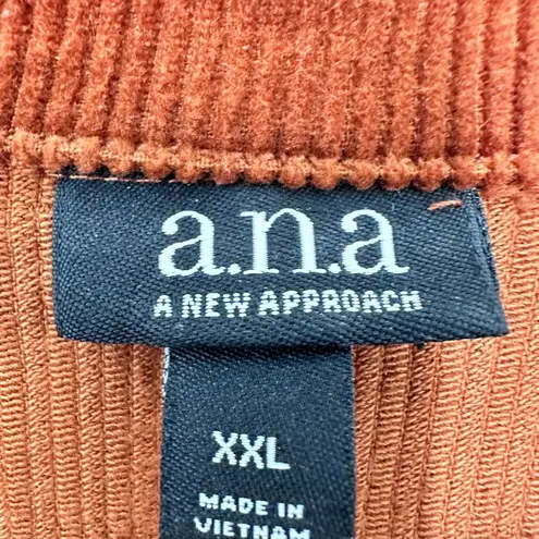 a.n.a . A New Approach Rust Burnt Orange Courduroy Fall Winter Jacket Women's XXL