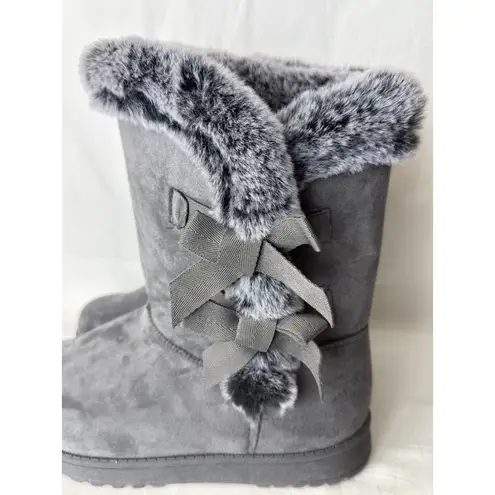 Women’s Winter Snow Boots Gray, Size 9 / EU 40, Faux Fur Lined Gray
