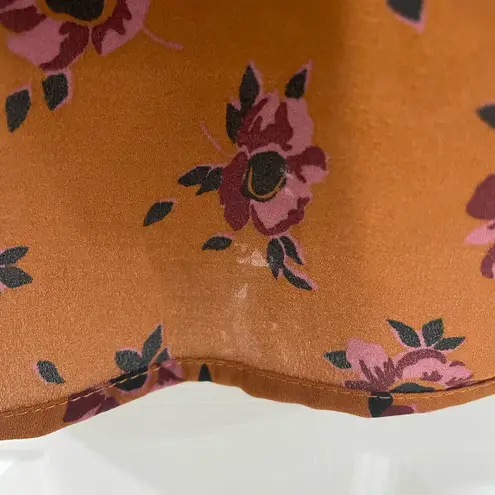 Modcloth  Orange Pink Floral Keyhole Neck Tank Top Women’s Size XS