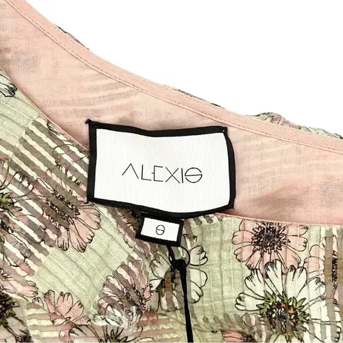 Alexis NWT Alekyra One-Shoulder Crop Top Spring Dandelion Green Pink Small