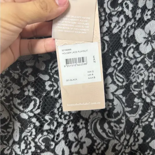 NWT Keepsake Holder Lace Playsuit Size 4 Black