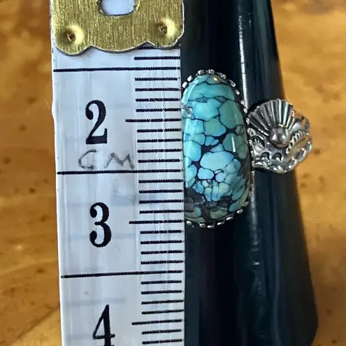 Matrix Turquoise Sterling Silver Ring Size 8 Blue