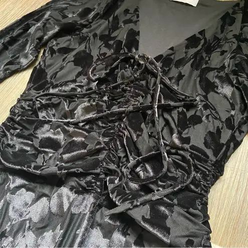Lost + Wander Black Velvet Bodysuit NWOT