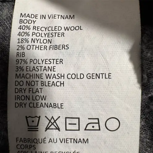 prAna Women's Gray Striped Mock Neck Pullover Dessau Sweater Size Large