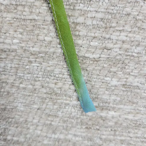 Maggie London Silk Cover Up Blouse Womens Size 16 Blue Green Sheer Swim Beach