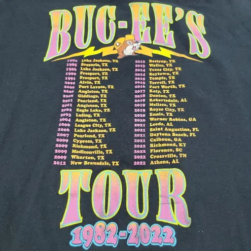Buc-ee's Shirt Size Large 1982-2022 Beaver Believer Tour Graphic Print Unisex T-Shirt