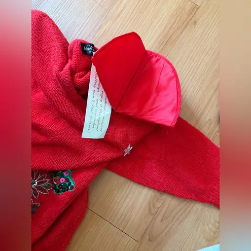 Vintage Work In Progress By Gladys Bagley Christmas Sweater Singing Works Red Size L