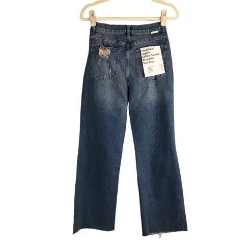 BOYISH High Rise Distressed Wide Leg Jean Women 27 Eco Gorpcore Retro Boho NWT Blue