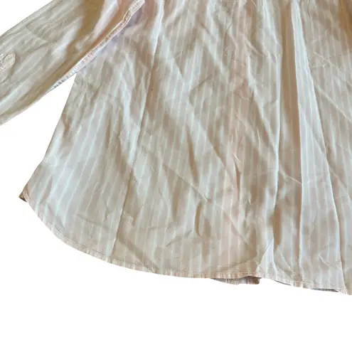 Equipment  Femme Button-Down Long Sleeve Shirt Top Blouse Stripe Pink Size Medium