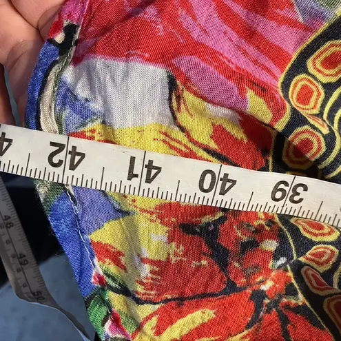 Seven Islands New York Women's Sleeveless Floral Print Button Front Midi Dress L Blue Size L