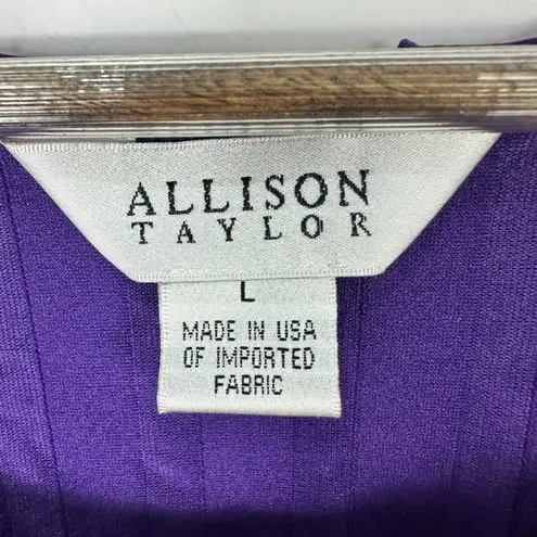 Allison Brittney Allison Taylor Top L Purple Ruffle Textured Y2K Vintage Festival Party Boho Glam