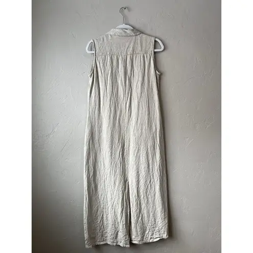 Studio Works Vintage Set Beige Dress Cardigan Lagenlook Embroidered Cottage Boho Beach Tan