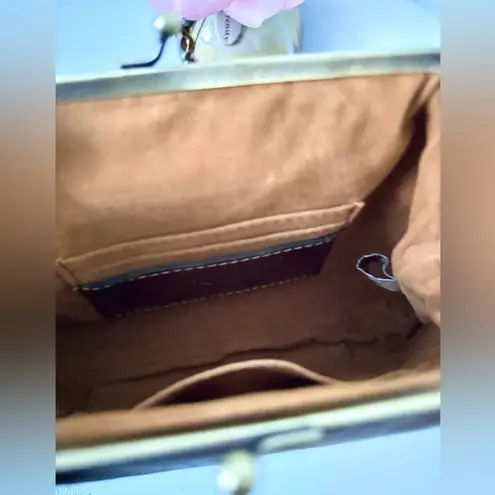 Patricia Nash Brown Embossed Leather Clutch