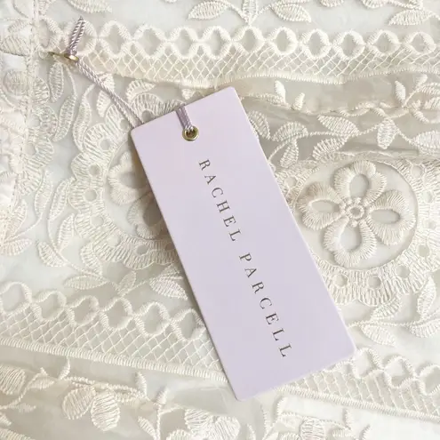 Rachel Parcell NWT Cream Embroidered Flounce Skirt Beige Swan Size Small NEW