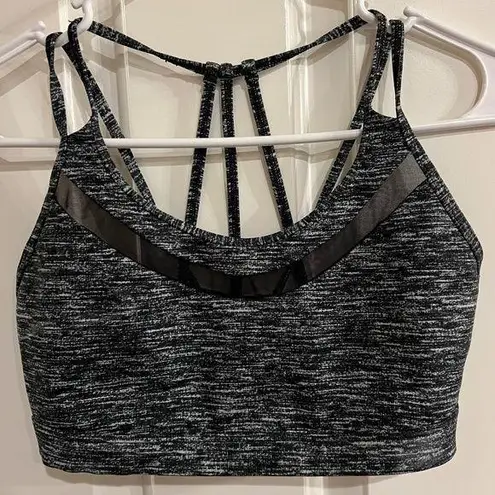 Victoria's Secret  Strappy Mesh Sports Bra - Grey/Black, Size small