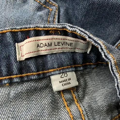 Adam Levine Mid Rise Distressed Shorts 28 Med Wash Cut Off Button Zip 5 Pocket