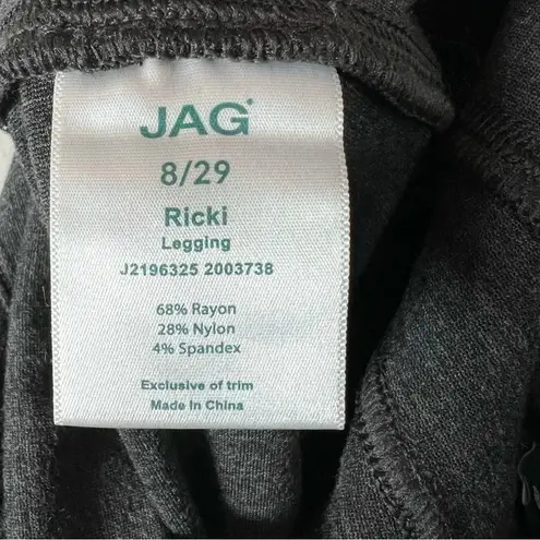 Jag Womens Ricki Pull On Pants Dark Gray Stretch Mid Rise Thick Knit Office Sz 8