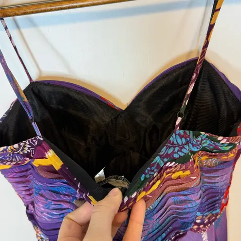 Alberto Makali Vibrant Purple and Red Maxi Dress vintage 1990s Colorful Dress