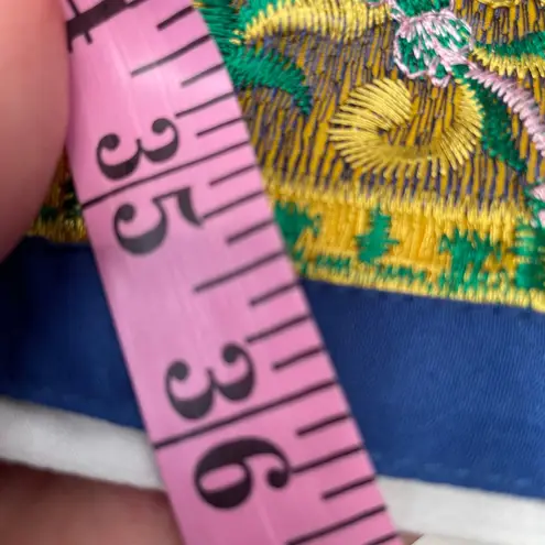 New Khaadi Floral Embroidered Tunic Indian White Blue Kurta Size 14