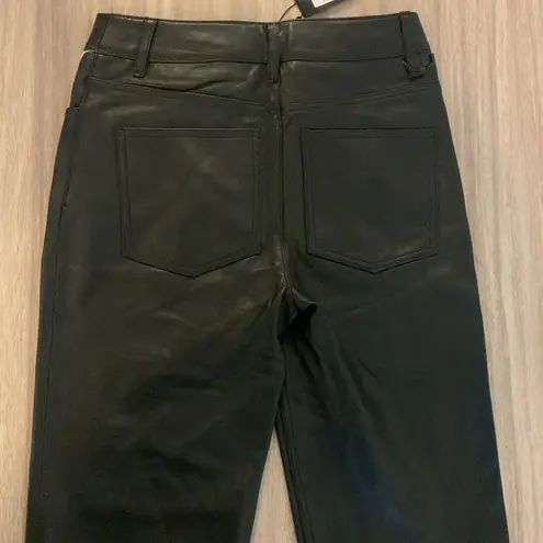 Maje Womens Perry Leather Straight Leg Flared Crop Pants US 0 Black FR 34 -Flaw-