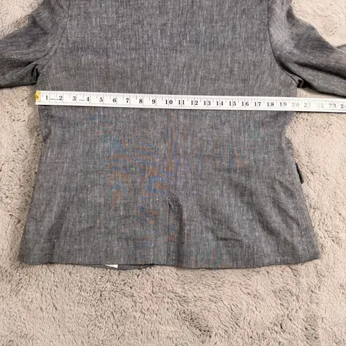 Promod Women's Linen Blazer 12 Gray Business Career Jacket Office Professional