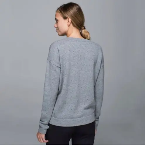 Lululemon  Grey Speckled Merino Wool Yogi Crew Sweater Size 8