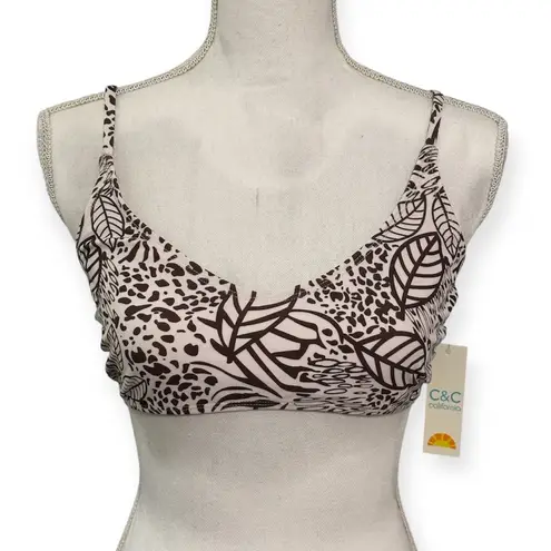 C&C California Palm Garden Print Swim Top NWT