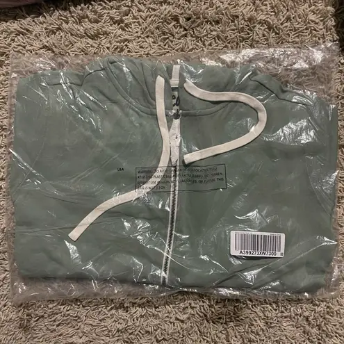 Peace Love World Love Life French Terry Hoodie NWT A399273 Aqua Verde Size 1X