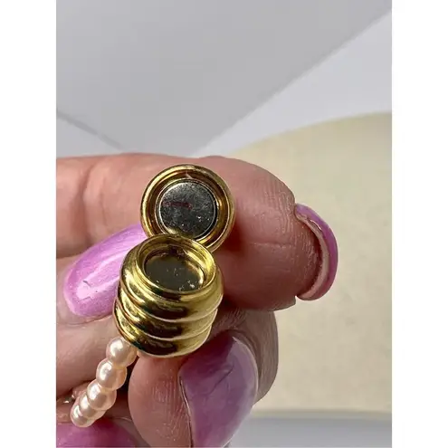 Pink Pearl Beaded Twisted Necklace & Bracelet, Hoop Pearl Earrings Set White