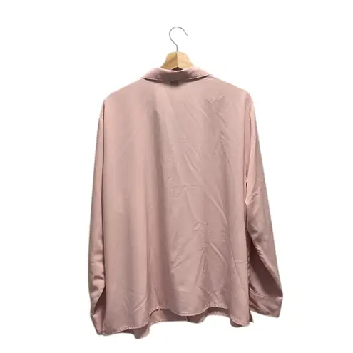 Notations Vintage Button Down Blouse Pink Size 2X Y2K Coastal Flowy Minimalist