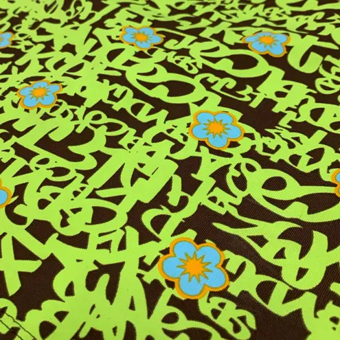 Aquarella Neon Graffiti Cropped Swim Tank Top Green