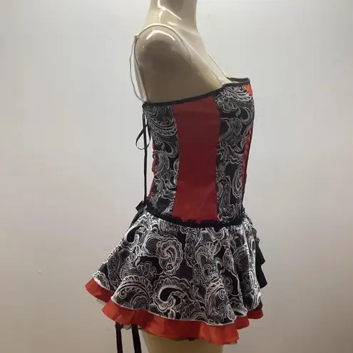 This Seductive Size Medium Red Burlesque Dress With Removable Straps.