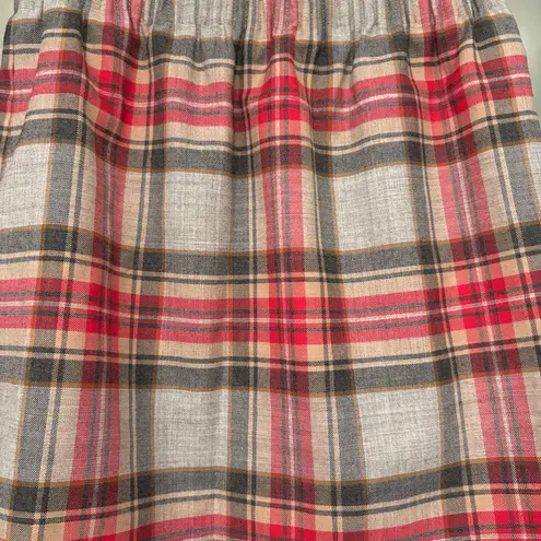 J. Crew Tartan Plaid City Mini Sidewalk Skirt Pull On, Sz 2 Red