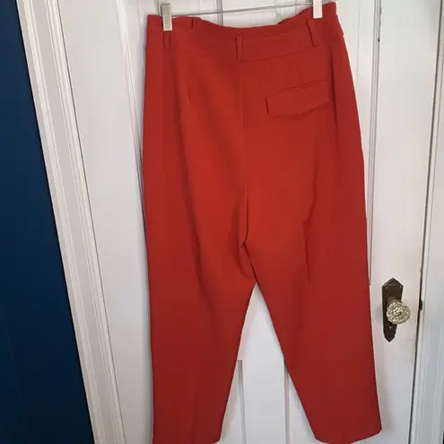 A loves A Woman’s Red / Orange High Paperbag Waisted Trousers Pants W-215 Sz 4