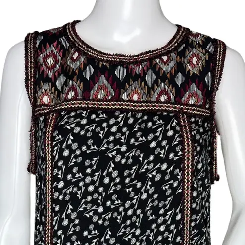 THML Dress Womens Medium Black White Ditzy Floral Flower Boho Bohemian Peasant