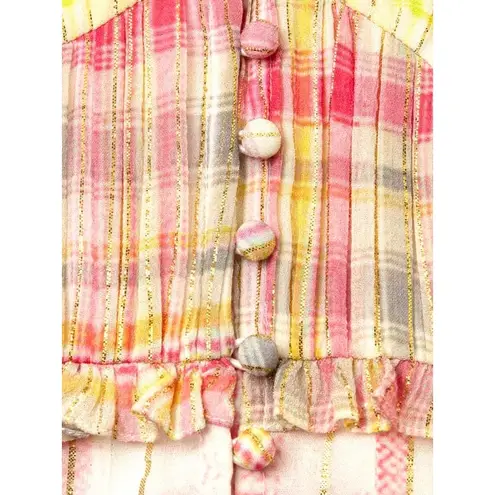 Hemant and Nandita multicolor viscose Plunging Long Peasant Dress size M