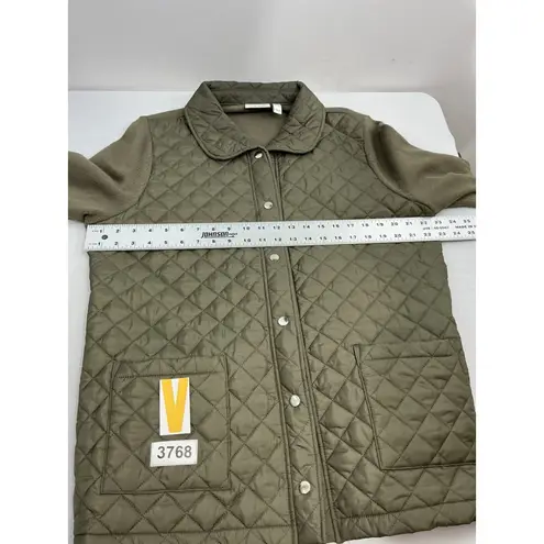 Womans D & Co XL Green Quilted Puffer Outdoor Sweater