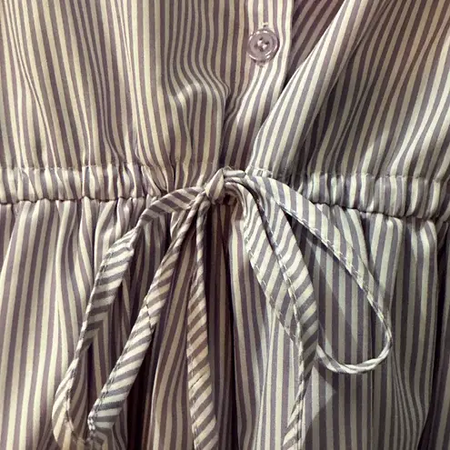 &merci Purple Puff Sleeve Sundress with Notched Collar